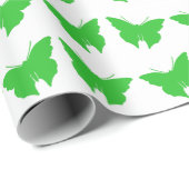 Green Bold Mod Butterflies Geschenkpapier (Rolleneckpunkt)