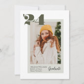 Green Bold Modern Class of 2024 4 Foto Abschluss Einladung (Vorderseite)