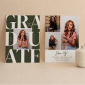 Green Bold Moderner Classic Foto Abschluss Einladung