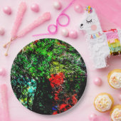 Green bold texture paper plate,Dark green texture Pappteller (Party)