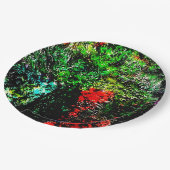 Green bold texture  paper plate,Dark green texture Pappteller (Schrägansicht)