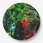 Green bold texture  paper plate,Dark green texture Pappteller (Vorderseite)