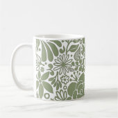 Green Bold Wild Blume & Blätter Garten Kaffeetasse (Links)