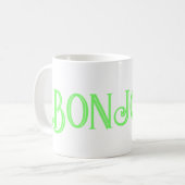 Green Bonjour White Coffee Tasse (Vorderseite Links)