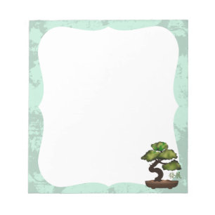 Green Bonsai grunge Hintergrund "Growth" Notizblock
