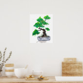 Green Bonsai Watercolor Poster Print (Küche)