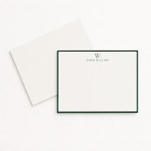 Green Border Monogram Stationery Note Card Einladung
