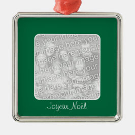 Green Border Personalisiert Joyeux Noël Ornament Aus Metall