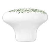 Green Botanic Leaf Wreath Monogram Keramikknauf (Seitenansicht)