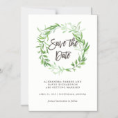 Green Botanical Blätter Wreath Magneteinladung (Vorderseite)