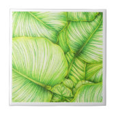 Green Botanical Ceramic Tile Fliese (Vorderseite)