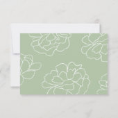 Green Botanical Elegant Wedding RSVP Card Karte (Rückseite)