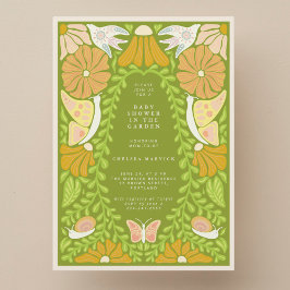 Green Botanical Garden Baby Shower Invitation Einladung