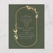 Green Botanical Gold Frame Wedding (Vorderseite)