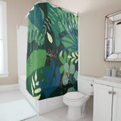 Green Botanical: Illustration tropischer Blätter Duschvorhang (Beispiel)