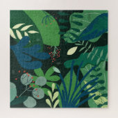 Green Botanical: Illustration tropischer Blätter Puzzle (Horizontal)