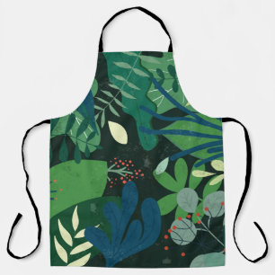 Green Botanical: Illustration tropischer Blätter Schürze