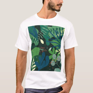 Green Botanical: Illustration tropischer Blätter T-Shirt