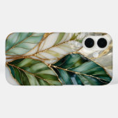 Green Botanical iPhone Case Luxury Leaf Design (Rückseite (Horizontal))
