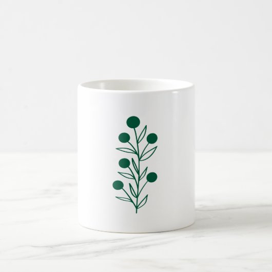 Green Botanical Line Art Kaffeetasse (Mittel)