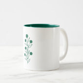 Green Botanical Line Art Zweifarbige Tasse (VorderseiteRechts)