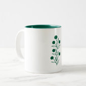 Green Botanical Line Art Zweifarbige Tasse (Vorderseite Links)