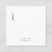 Green Botanical | Modern Elegant Minimalist Quadratische Visitenkarte (Vorderseite)