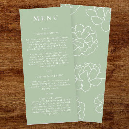 Green Botanical Modern Wedding Menu Menükarte