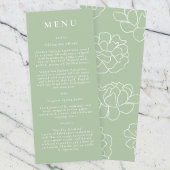 Green Botanical Modern Wedding Menu Menükarte