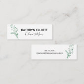 Green Botanical Mommy Play Date Mini Calling Card Telefonnummerkarte (Vorne/Hinten)