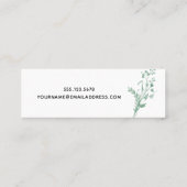 Green Botanical Mommy Play Date Mini Calling Card Telefonnummerkarte (Rückseite)