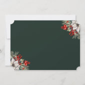 Green Botanical Snowflake Christmas Holiday Party Einladung (Rückseite)