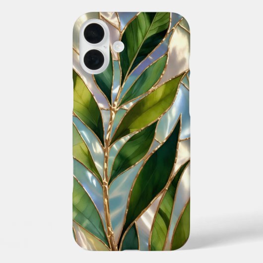 Green Botanical Stained Glass Phone Case (Rückseite)