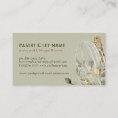 Green Botanical Stylish Koch Catering Cake Maker Visitenkarte (Rückseite)