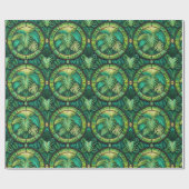 Green botanical-themed wrapping paper geschenkpapier (Flach)