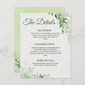 Green Botanical Wedding Detail-Karte Begleitkarte (Vorne/Hinten)