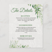 Green Botanical Wedding Detail-Karte Begleitkarte (Vorderseite)