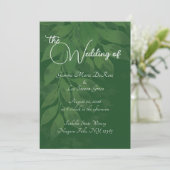 Green Botanical Wedding Invitation Einladung (Stehend Vorderseite)