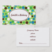 Green Bouncing Dots Business Card Visitenkarte (Vorne/Hinten)