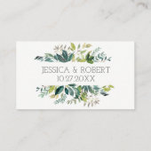 Green Bouquet Wedding Website Details Karte (Rückseite)