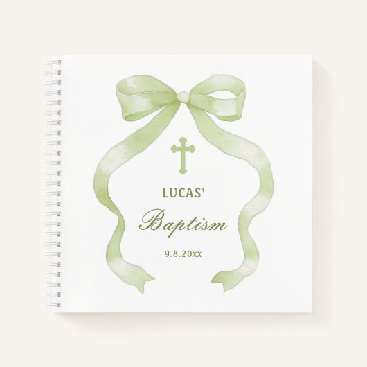 Green Bow BaptisGästebuch Notizblock (Vorderseite)