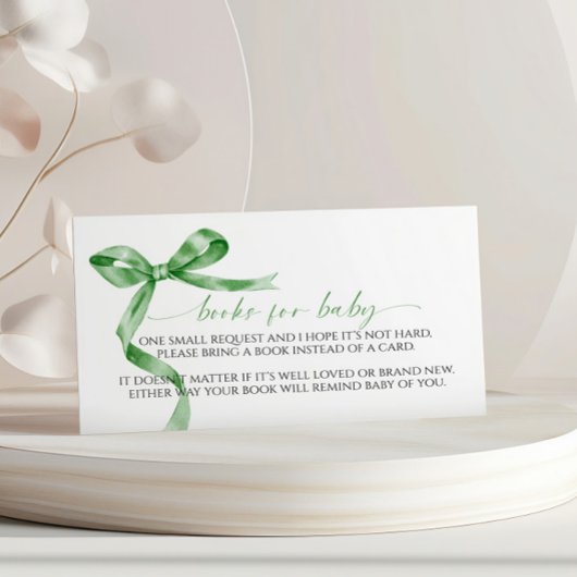 Green Bow Book of Baby Enclosure Card Begleitkarte