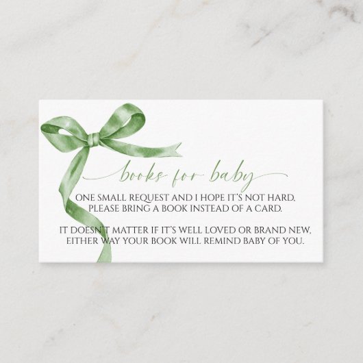 Green Bow Book of Baby Enclosure Card Begleitkarte (Vorderseite)