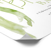 Green Bow Brautparty Blume Bloom Bar Sign Poster (Ecke)