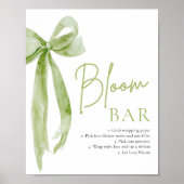 Green Bow Brautparty Blume Bloom Bar Sign Poster (Vorne)