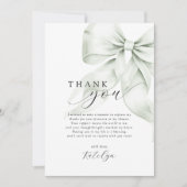 Green Bow Brautparty Dankeskarte (Vorderseite)