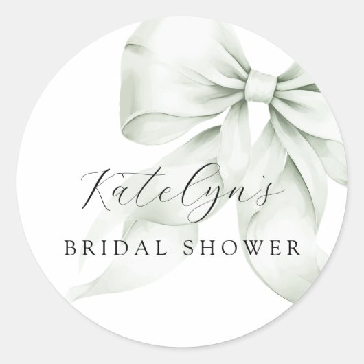 Green Bow Brautparty Runder Aufkleber (Vorderseite)