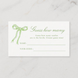 Green Bow Brautparty schätzt die Anzahl der Karten