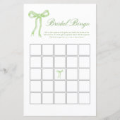 Green Bow Bridal Bingo Brautparty Game (Vorderseite)