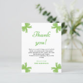 Green Bow Bridal Shower Thank You Card (Stehend Vorderseite)